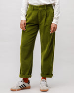 Corduroy Pleated Pants Green