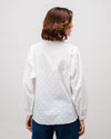 Polka Dot Romantic Cotton Blouse White