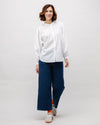 Polka Dot Romantic Cotton Blouse White